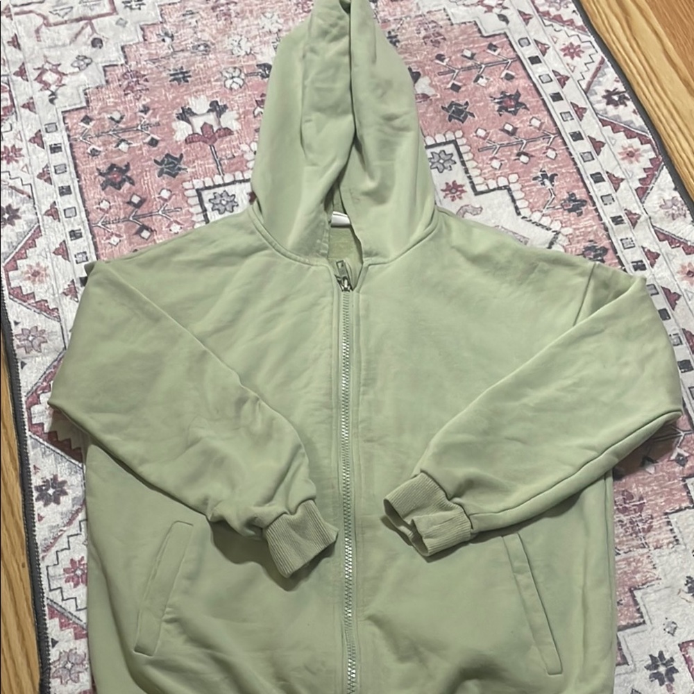 SHEIN Kids Green Hoodie Jacket